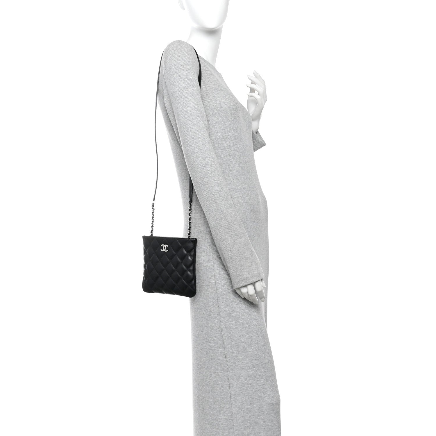 Chanel Lambskin Quilted Uniform Crossbody Bag Black 2 of 11