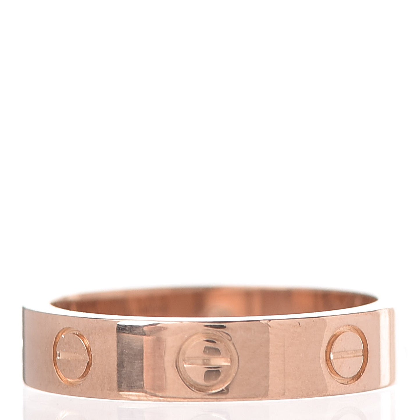 18K Pink Gold Diamond 4mm LOVE Ring 51 5.75