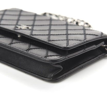 Chanel Calfskin Whipstitch Wallet On Chain WOC Black 7 of 12