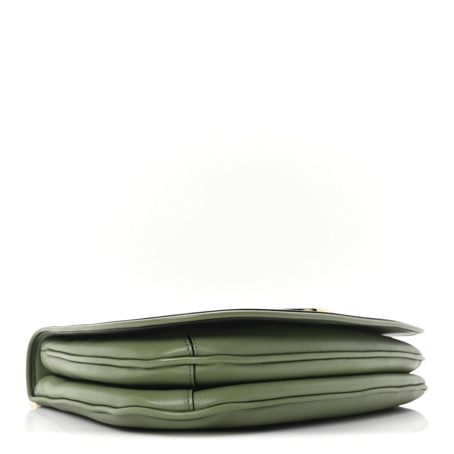 Roxy Calfskin Web Medium Blondie Top Handle Shoulder Flap Bag Salamander Green