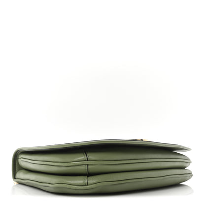 Gucci Roxy Calfskin Web Medium Blondie Top Handle Shoulder Flap Bag Salamander Green 4 of 10