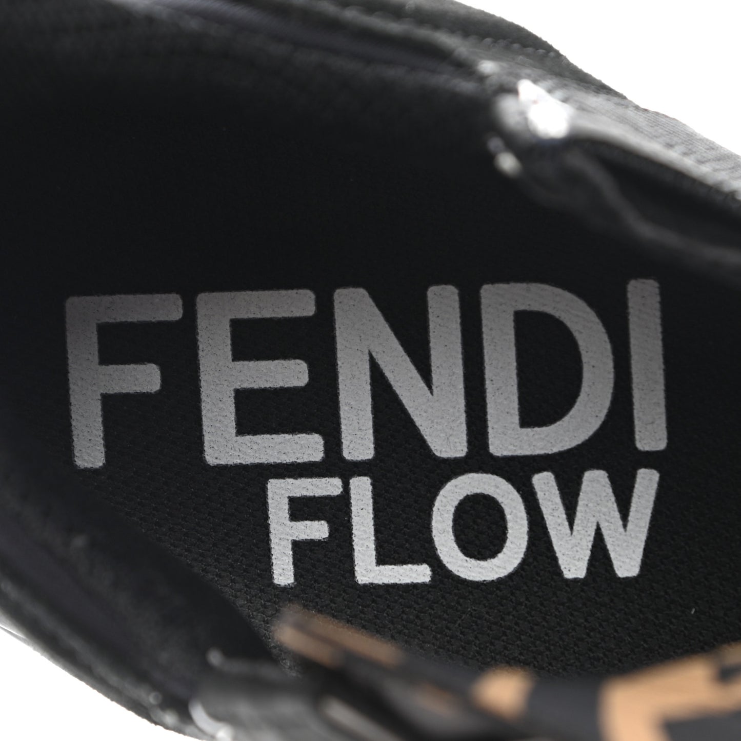 Nylon Lycra FF Womens Fendi Flow Low Top Sneakers 37 Black Silver Anthracite