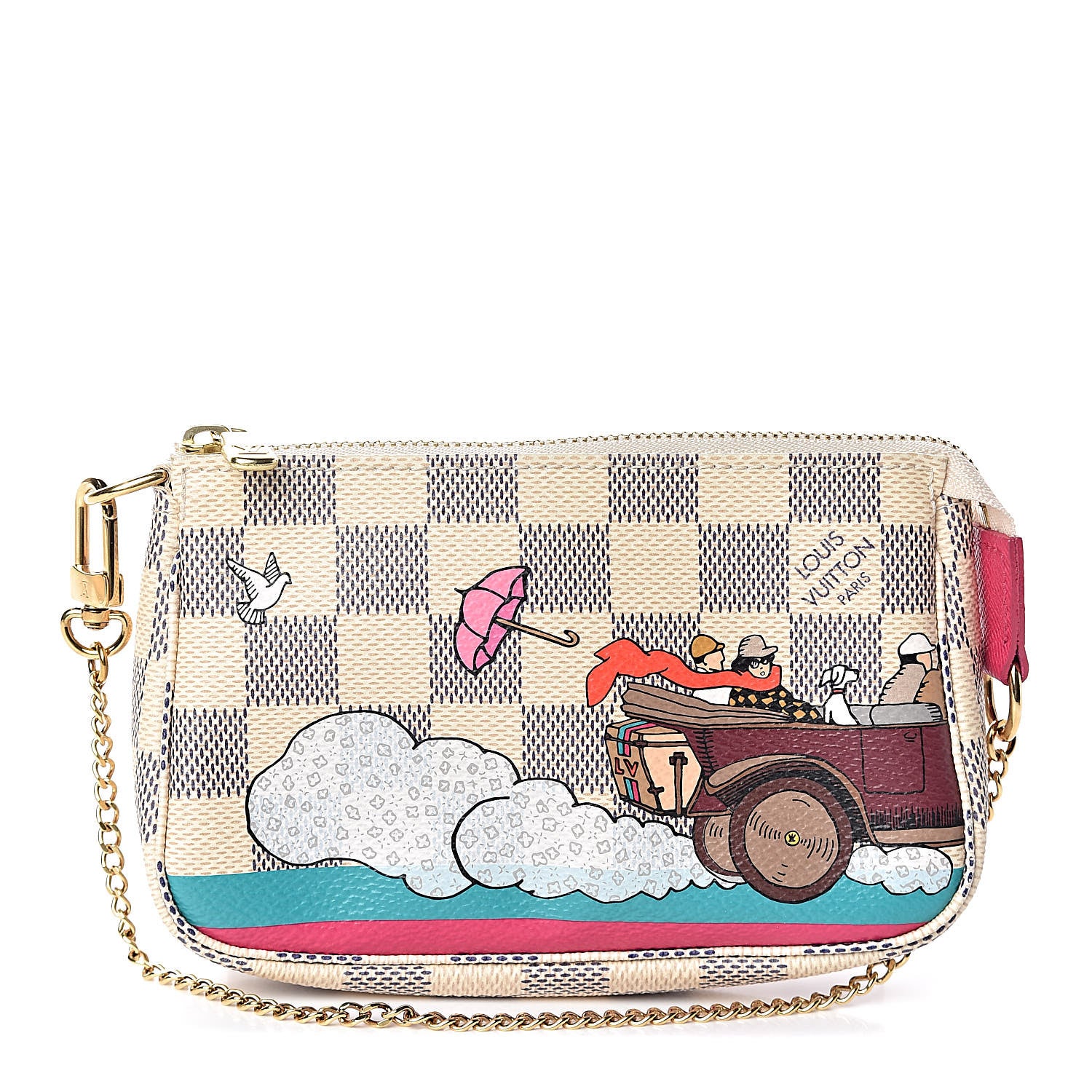 Louis Vuitton Damier Azur 2015 Christmas Animation Mini Pochette Accessories 1 of 8