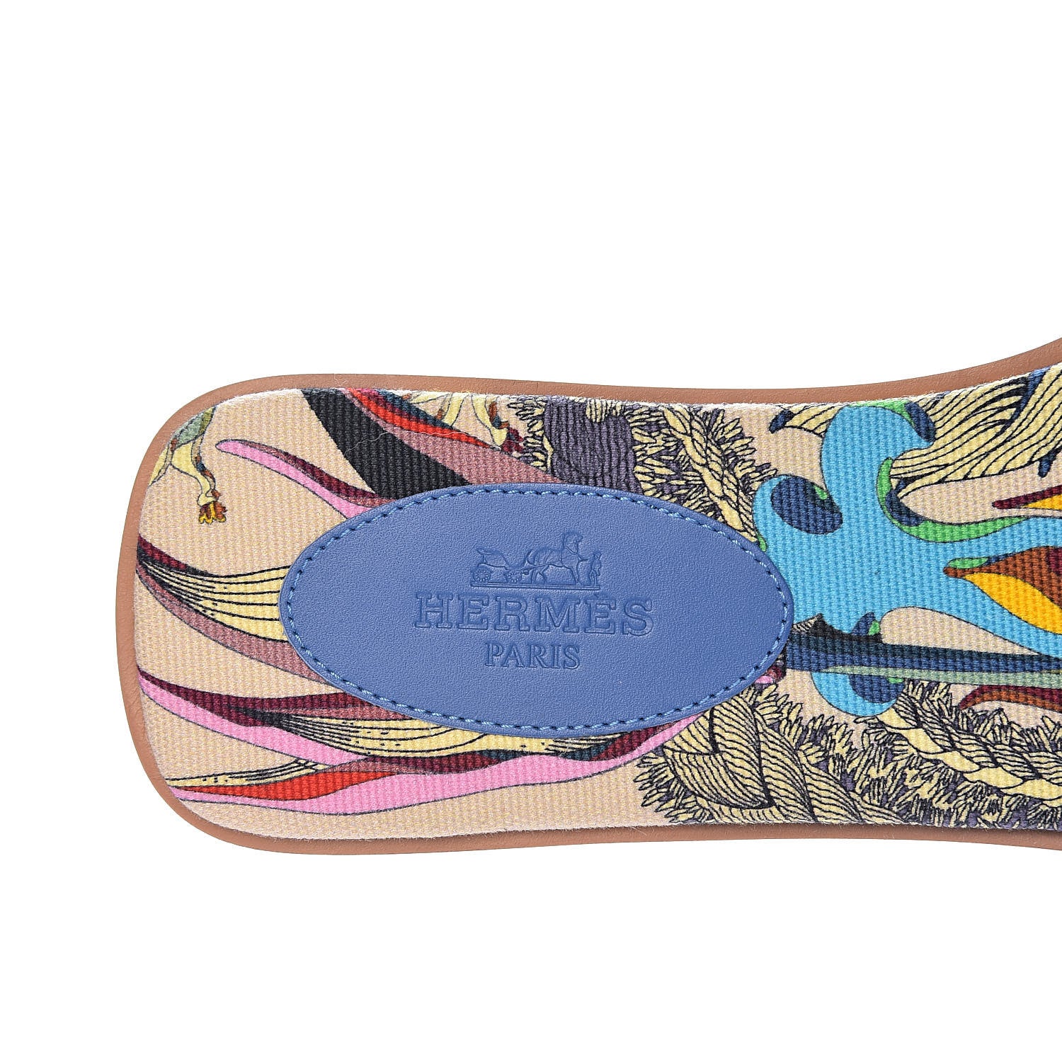 Hermes Calfskin Oran Sandals 37.5 Bleu Zanzibar 6 of 10