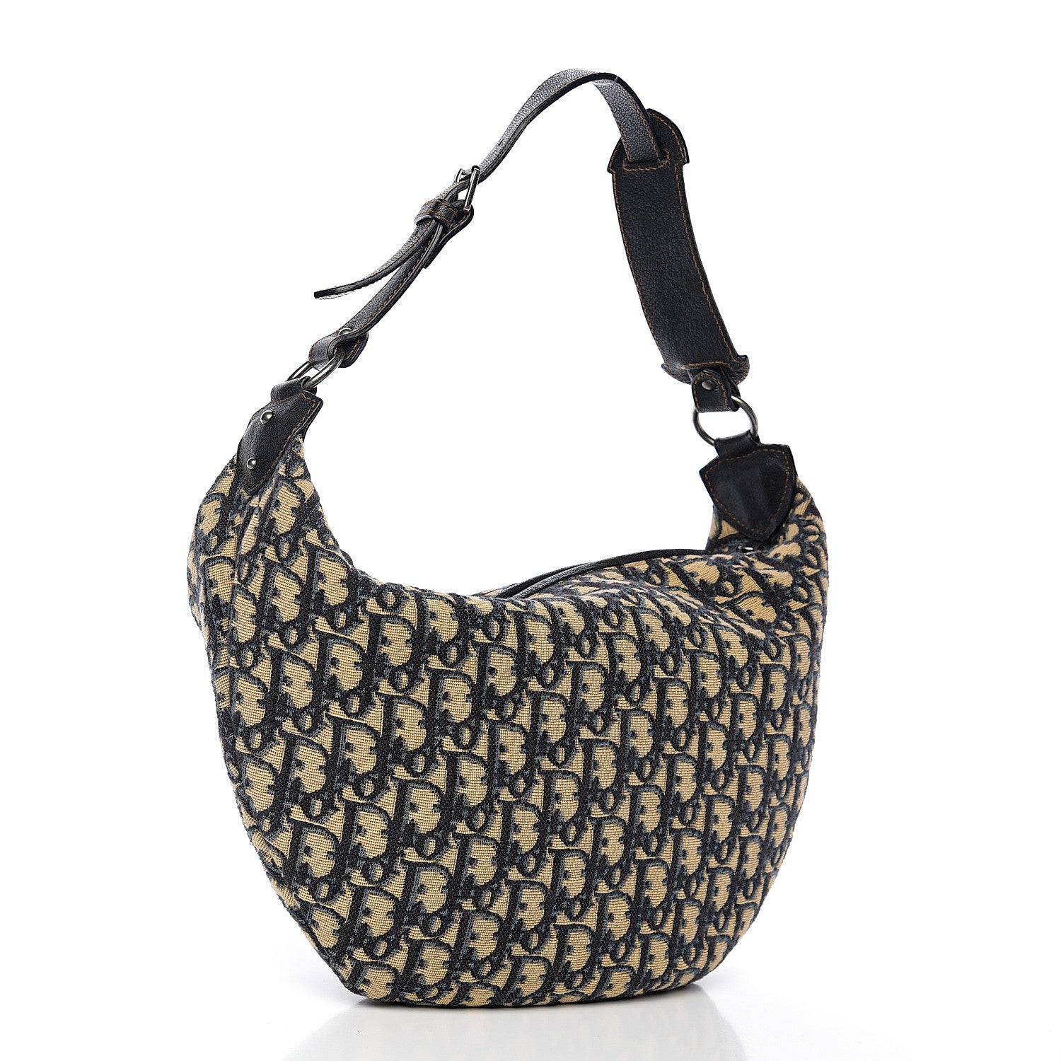Christian Dior Monogram Buckle Hobo Navy Blue 2 of 9