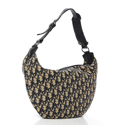 Christian Dior Monogram Buckle Hobo Navy Blue 2 of 9