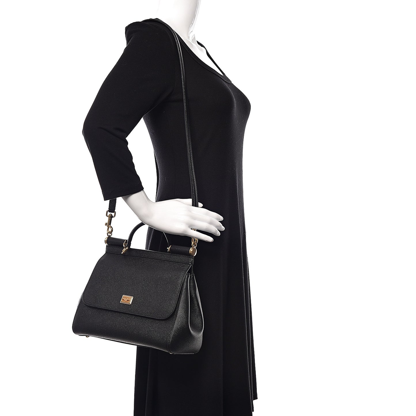 Dauphine Medium Miss Sicily Satchel Black