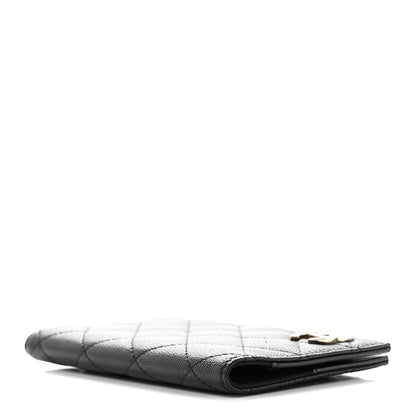 Chanel Caviar Quilted Crystal CC Passport Holder Black 4 of 7