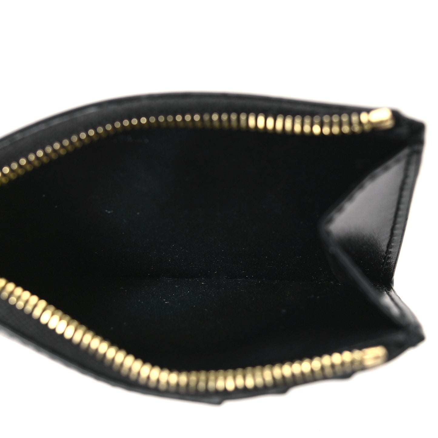 Smooth Lambskin Zip Triomphe Card Holder Black