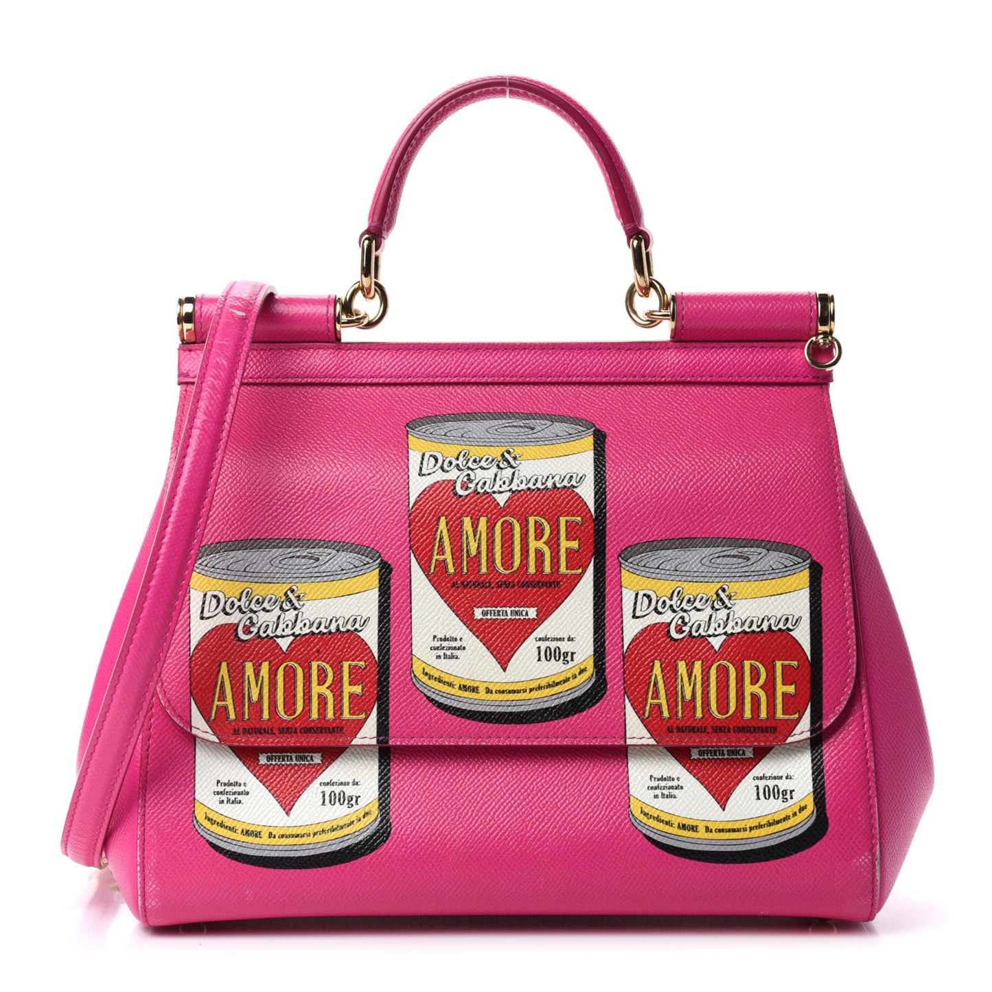 Dauphine Amore Soup Can Print Medium Miss Sicily Satchel Multicolor