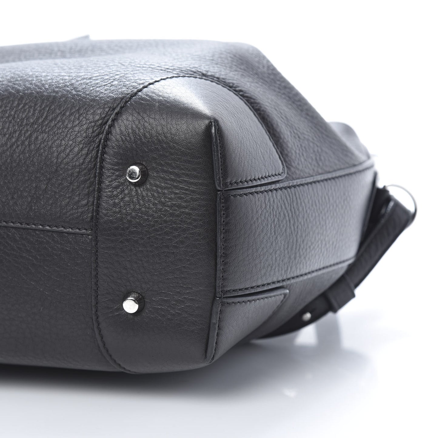 Calfskin Small Lucrezia Drawstring Bucket Bag Black