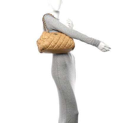 Chanel Lambskin Bubble Quilt Bowler Beige 2 of 12