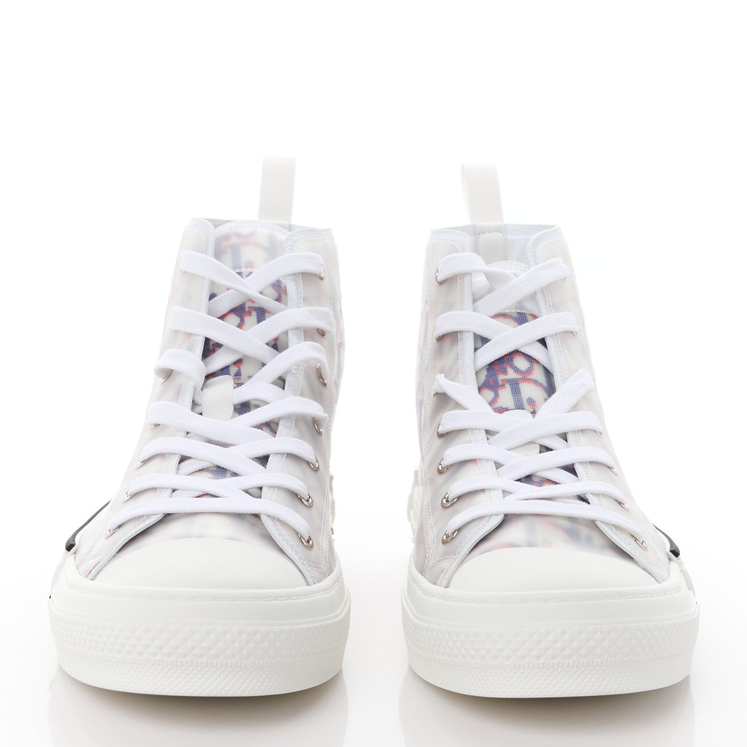 Christian Dior Technical Canvas Oblique Mens B23 High Top Sneakers 44 Blue Red 2 of 10