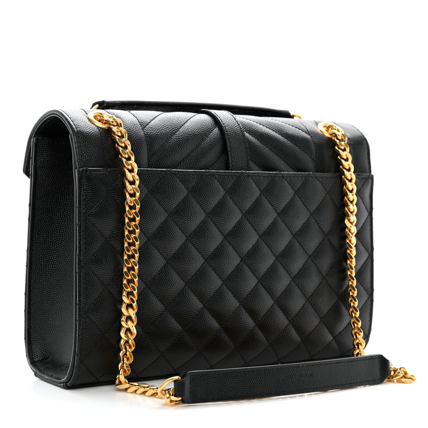 Grain De Poudre Textured Mixed Matelasse Triquilt Medium Monogram Satchel Black