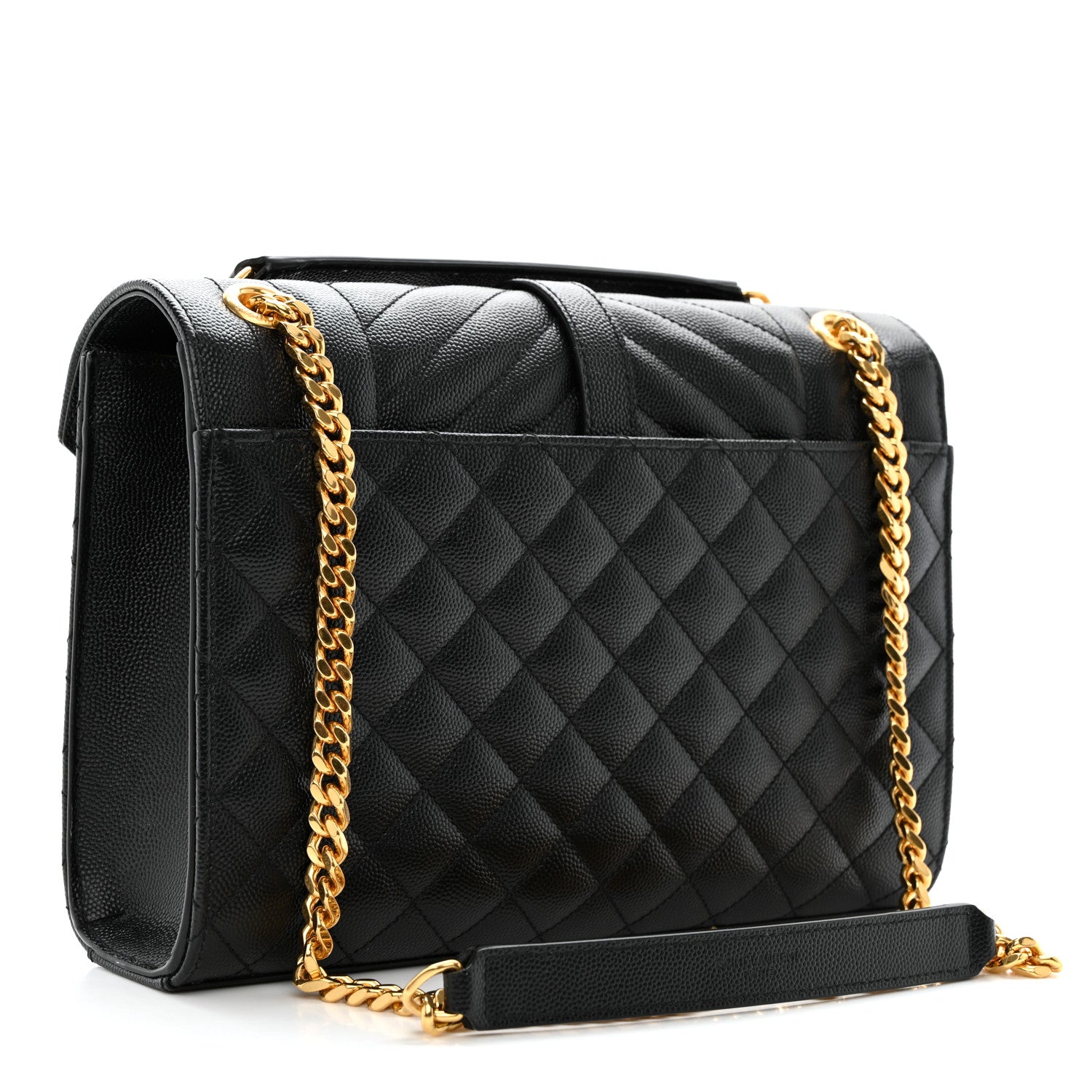 Saint Laurent Grain De Poudre Textured Mixed Matelasse Triquilt Medium Monogram Satchel Black 3 of 11