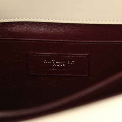 Saint Laurent Smooth Calfskin Medium Classic Monogram Cassandra Top Handle Crema Soft Rouge Legion 7 of 11