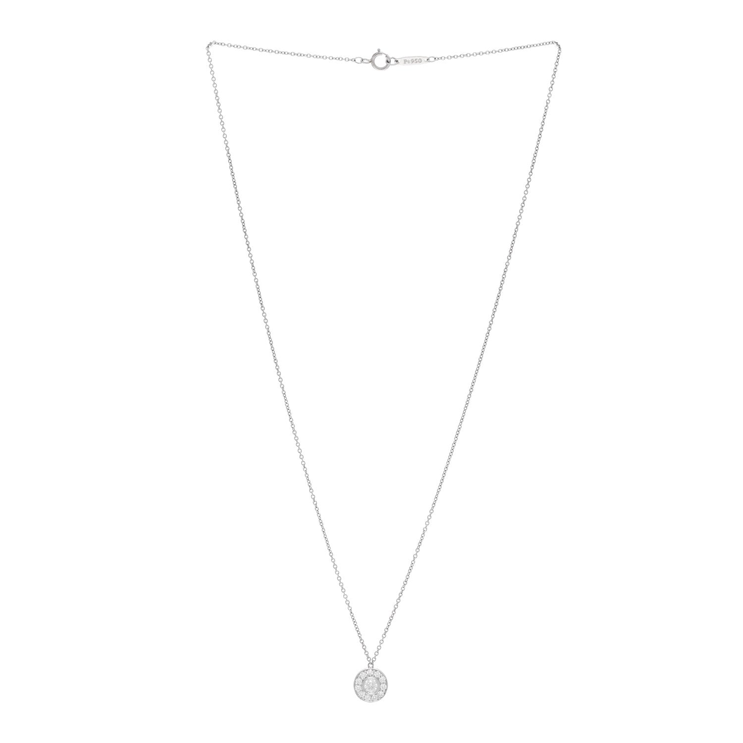 Tiffany Platinum Diamond .32ctw Circlet Pendant Necklace 3 of 6