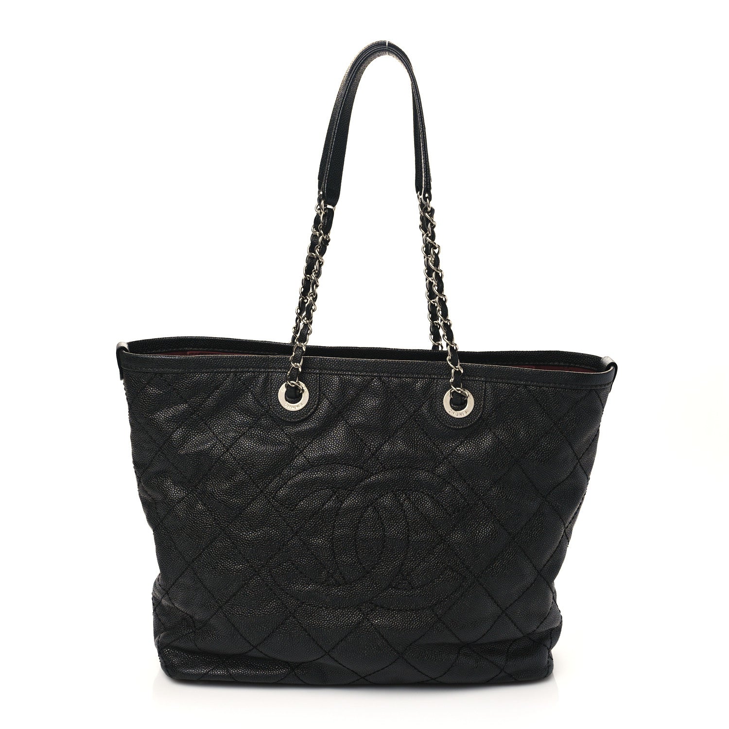 Chanel Grained Calfskin Quilted Small Daily Shopping Tote Black 1 of 9