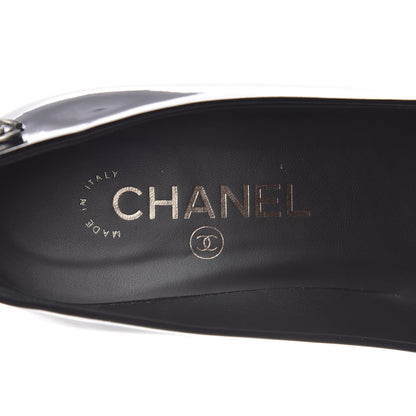 Chanel Patent Cap Toe CC Pumps 38.5 Black 10 of 12