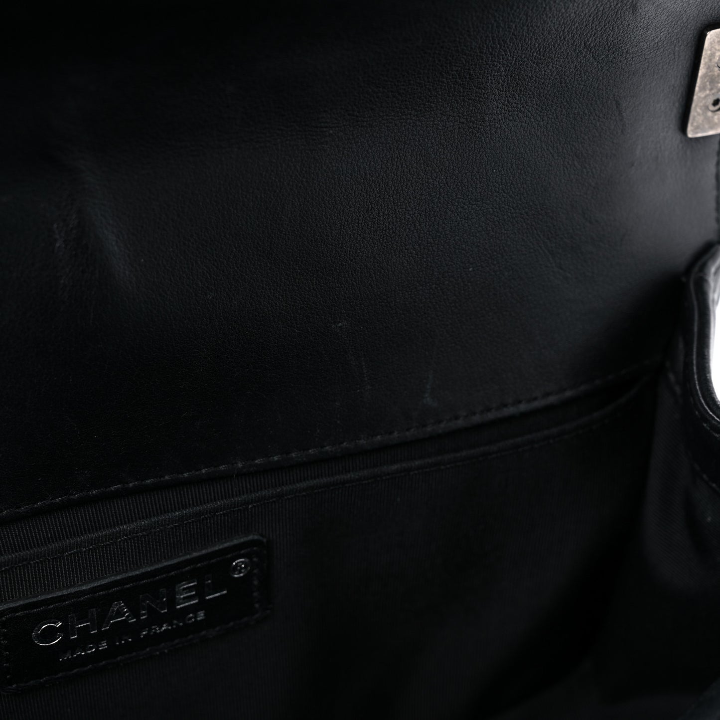 Lambskin Quilted Medium Boy Flap Black