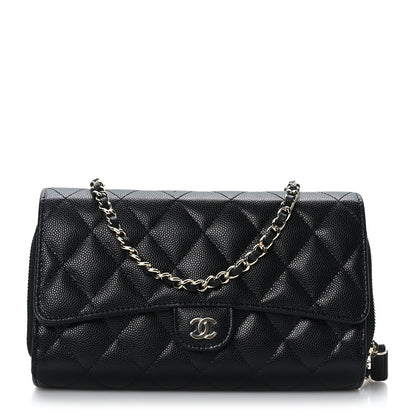 Chanel Caviar Quilted Phone Holder Wallet on Removable Chain Black 1 of 12