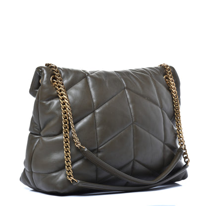 Saint Laurent Lambskin Quilted Medium Loulou Puffer Monogram Chain Satchel Seaweed 3 of 9