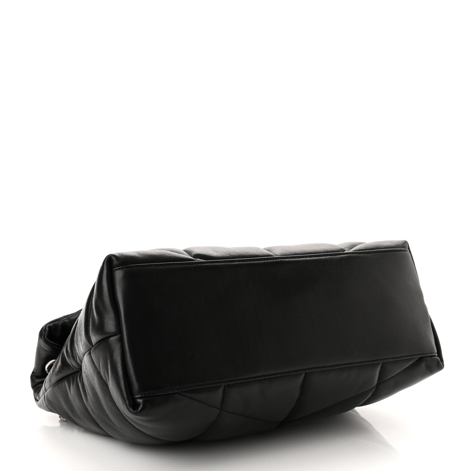 Saint Laurent Lambskin Quilted Medium Loulou Puffer Monogram Chain Satchel Black 4 of 11