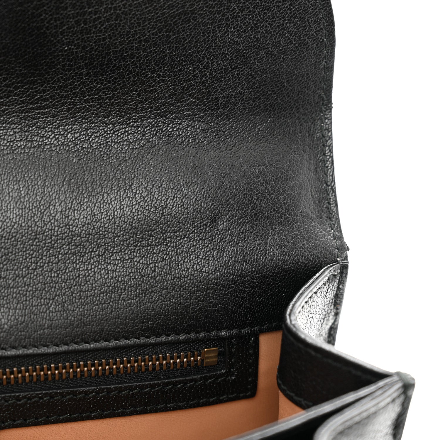 Gucci Goatskin Snakeskin Fox Broche Shoulder Bag Black 11 of 13