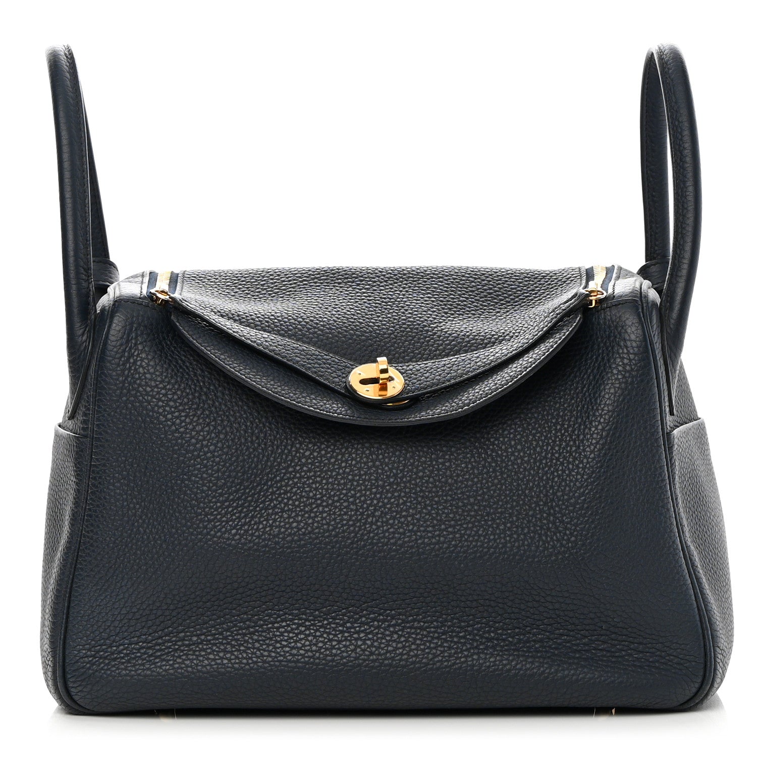 Hermes Taurillon Clemence Lindy 30 Bleu Indigo 1 of 16