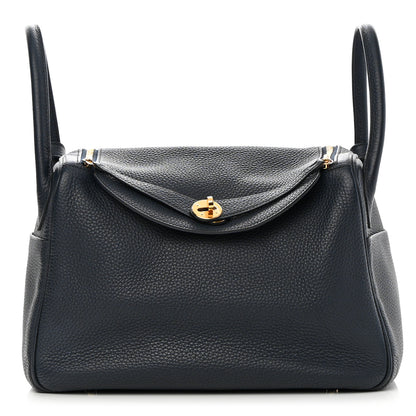 Hermes Taurillon Clemence Lindy 30 Bleu Indigo 1 of 16