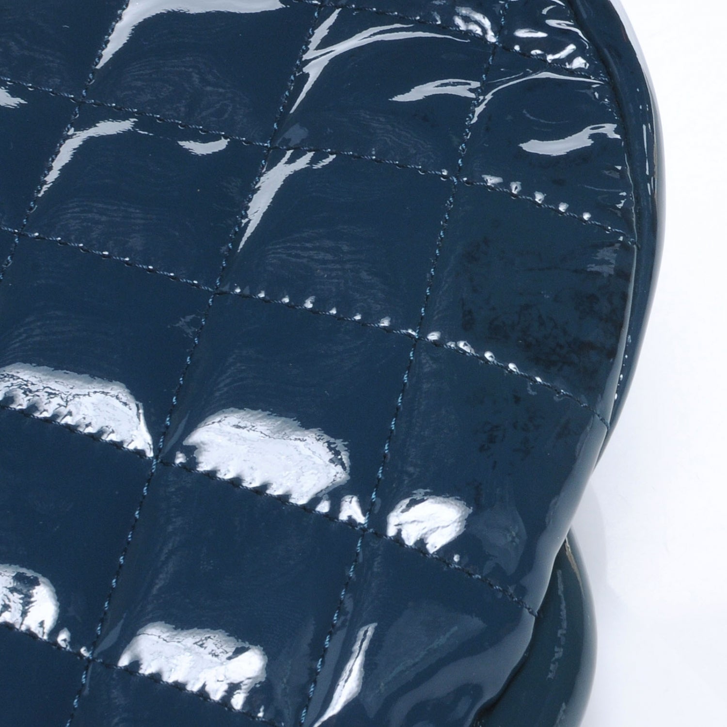 Chanel Patent Quilted Timeless Clutch Blue 6 of 9