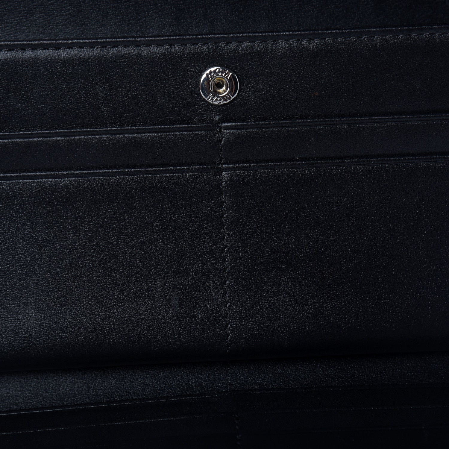 MCM Visetos Large Tri-Fold Flap Wallet Black 7 of 8