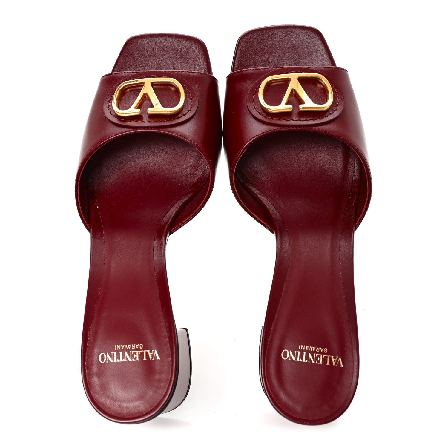 Valentino ロゴ サンダル Valentino Garavani Calfskin VLogo 45mm Slide Sandals 38 Brick