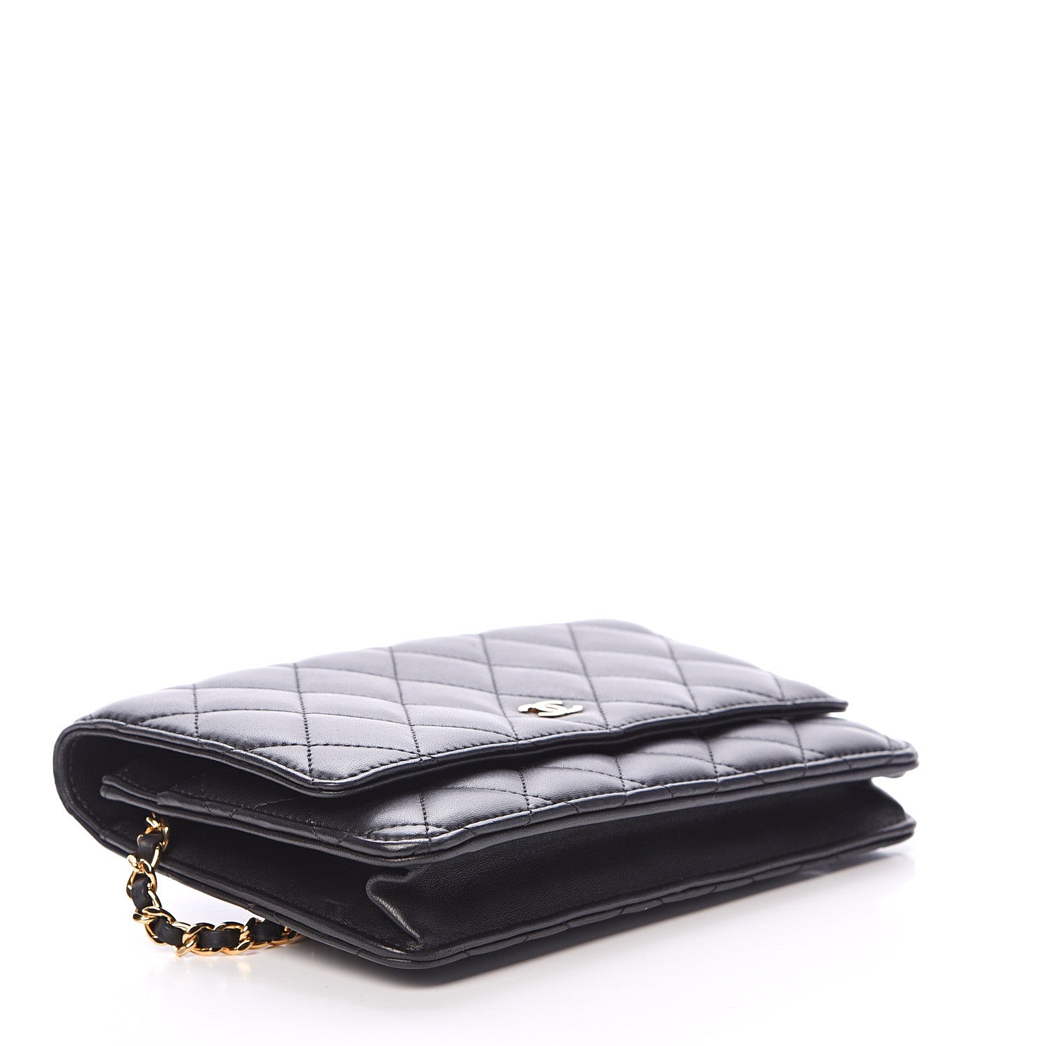 Chanel Lambskin Quilted Wallet On Chain WOC Black 3 of 14