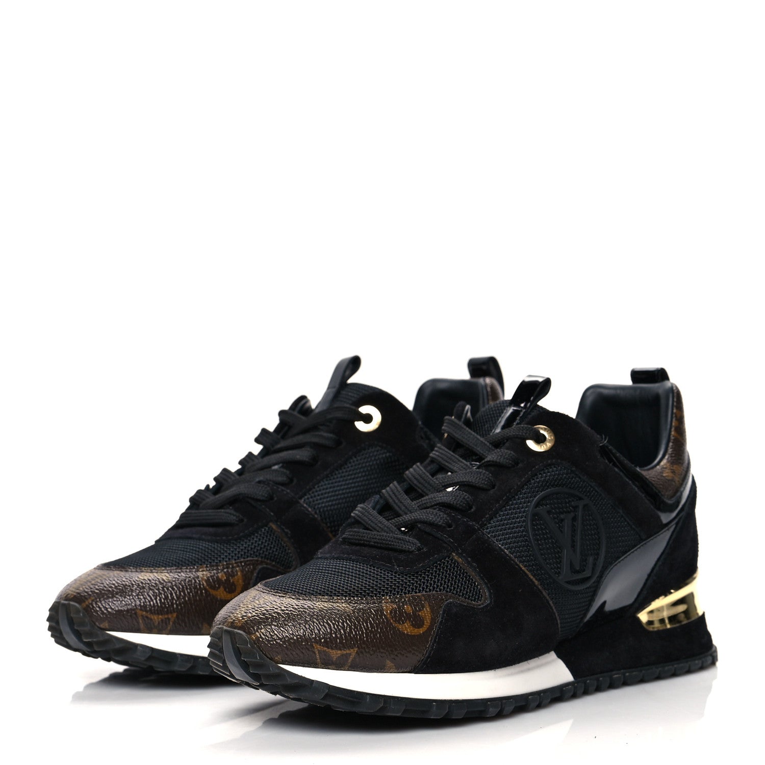 Louis Vuitton Suede Monogram Run Away Sneakers 39 Black 3 of 8