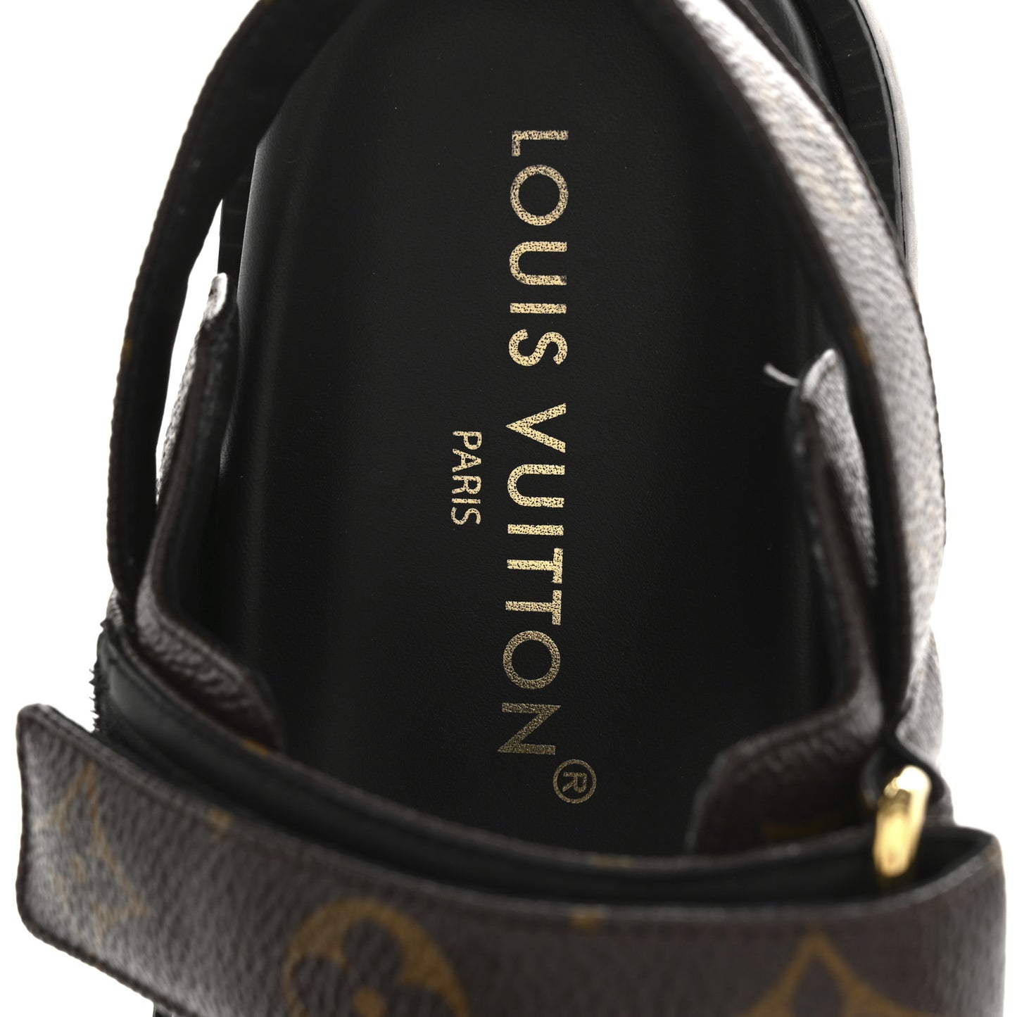 Monogram LV Sunset Comfort Flat Sandals 37.5 Cacao Brown