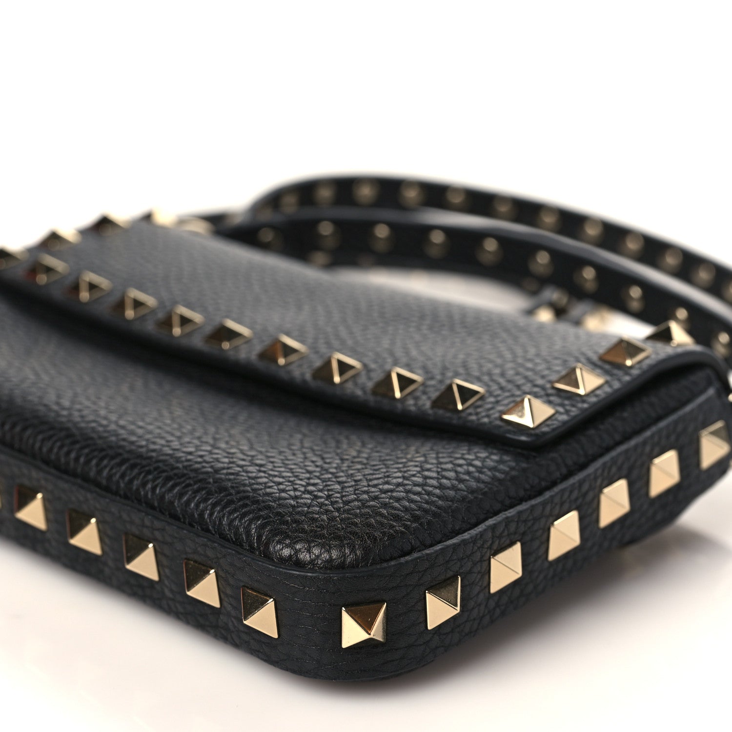 Valentino Garavani Grainy Calfskin Rockstud Crossbody Pouch Black 8 of 9