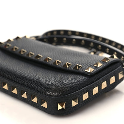 Valentino Garavani Grainy Calfskin Rockstud Crossbody Pouch Black 8 of 9