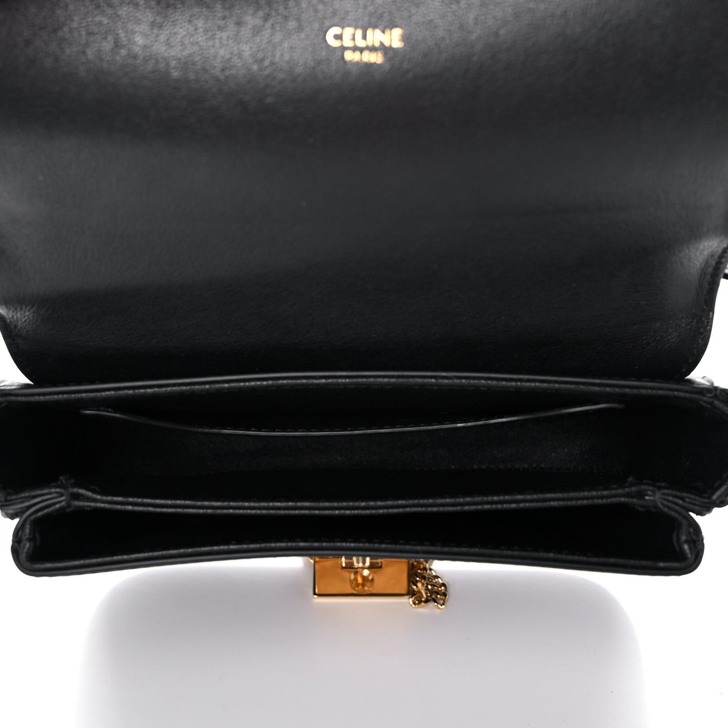 Shiny Calfskin Small Pampille C Bag Black