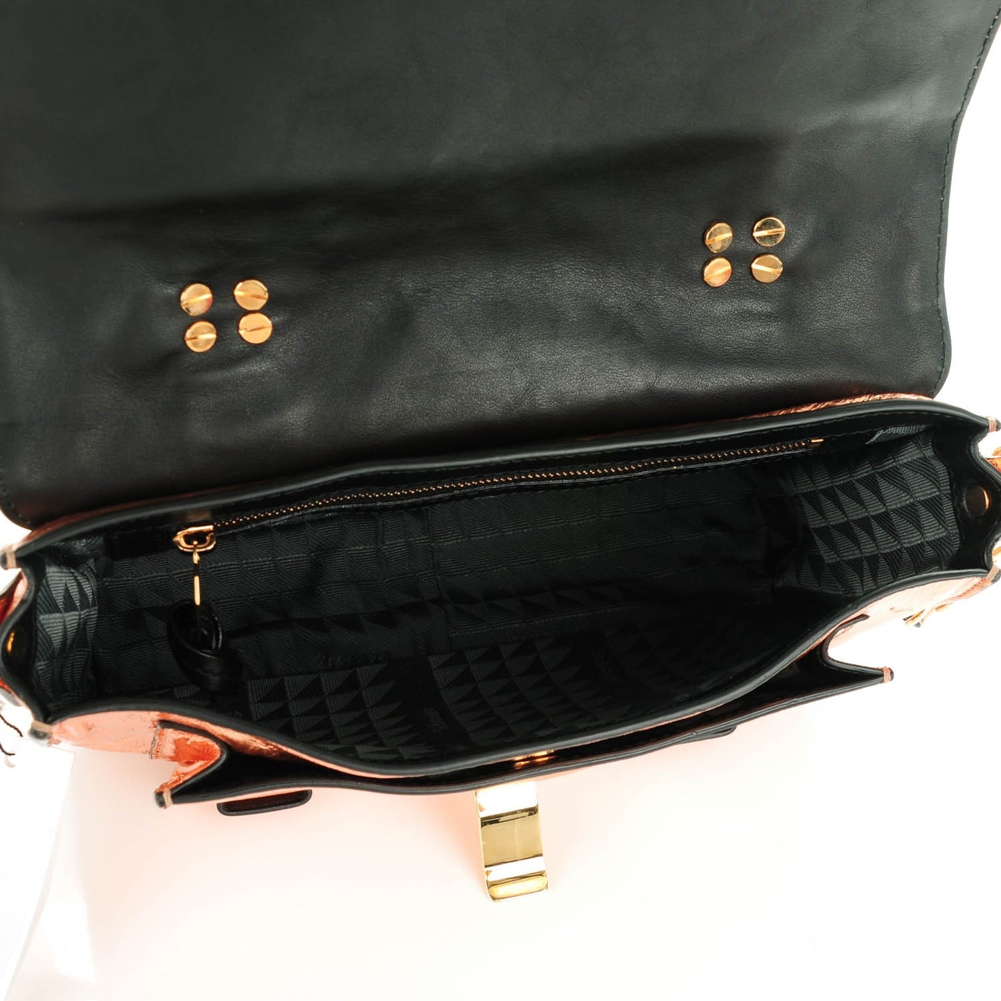 Metallic Lambskin Tiny PS1 Satchel Copper