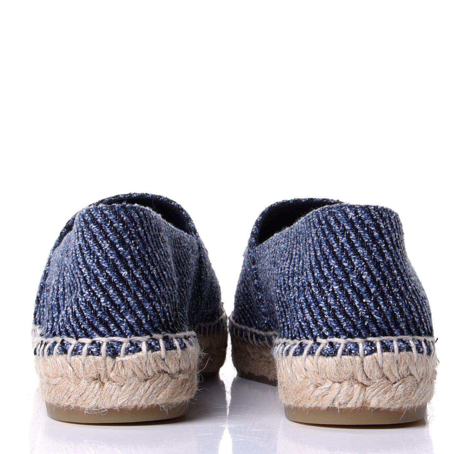 Cotton Tweed CC Espadrilles 38 Blue Ecru Black