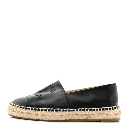 Chanel Lambskin CC Espadrilles 37 Black 1 of 12