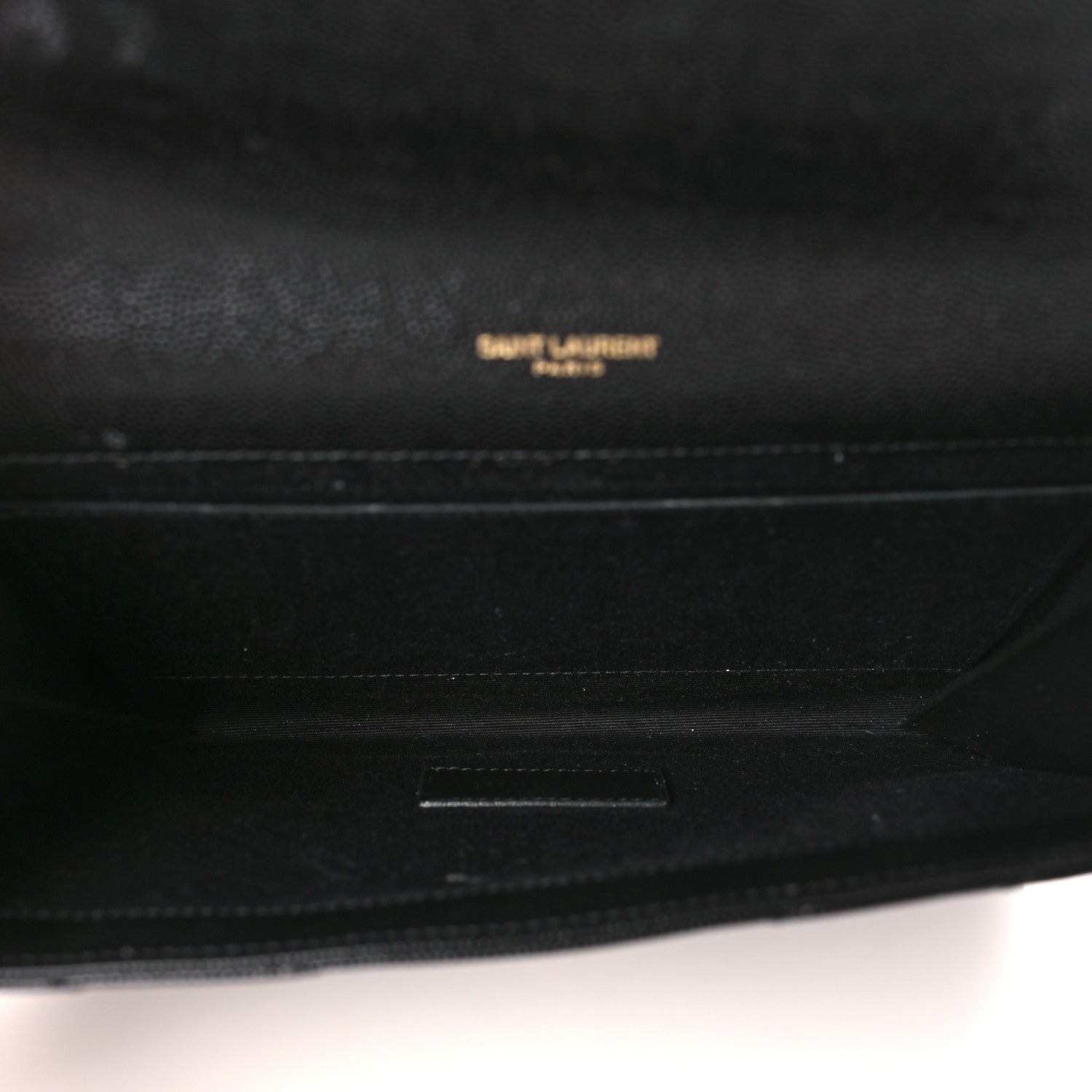 Saint Laurent Grain De Poudre Matelasse Chevron Monogram Envelope Clutch Black 5 of 10