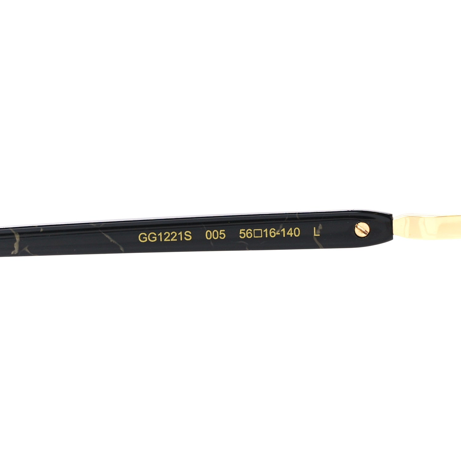 Gucci Metal Rectangular Frame Sunglasses GG1221S Gold Black 5 of 9