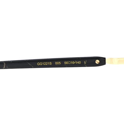 Gucci Metal Rectangular Frame Sunglasses GG1221S Gold Black 5 of 9
