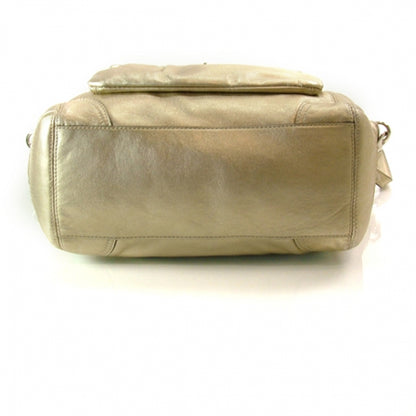 FASHIONPHILE COACHLeatherLEAHBagMetallicGold 5 of 9