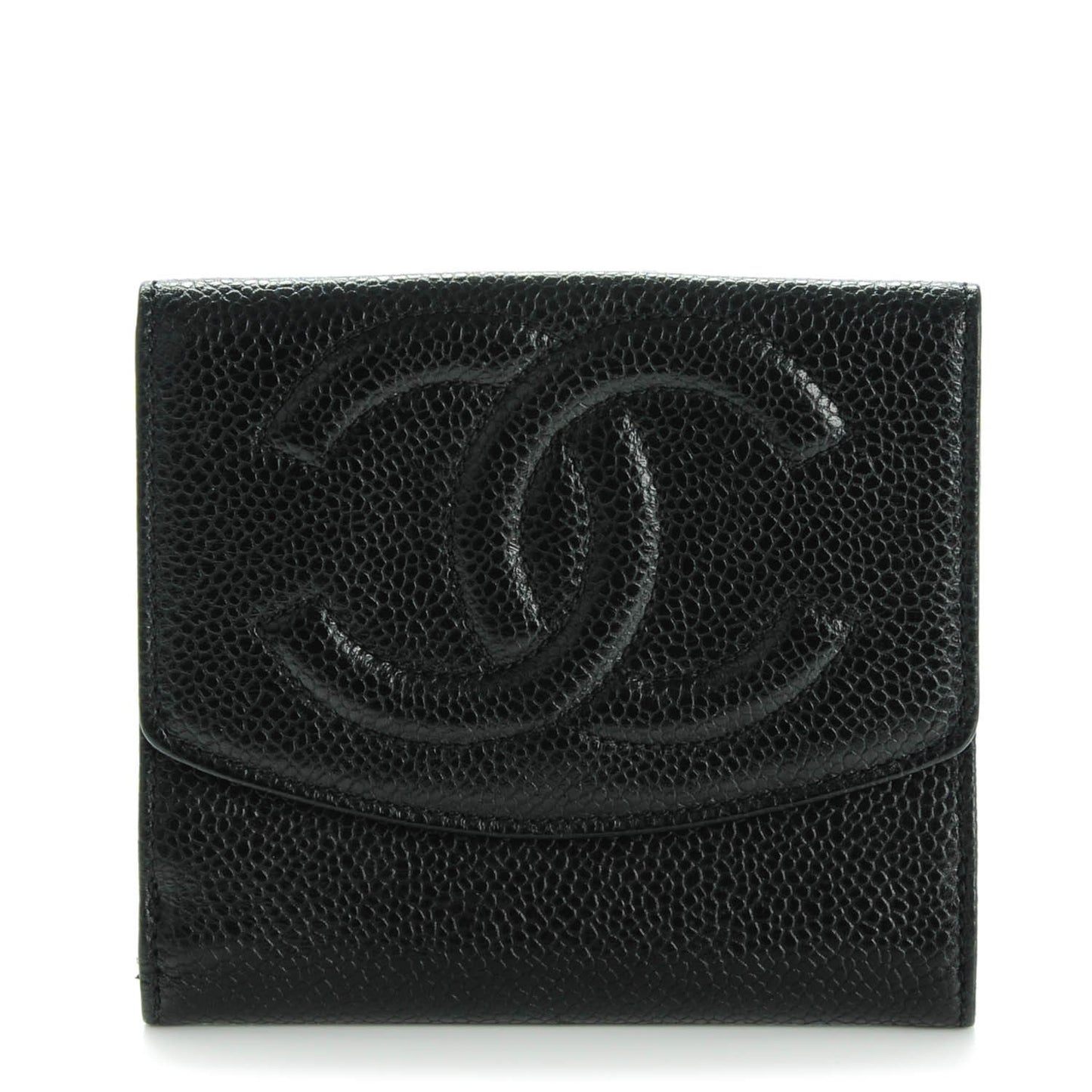 Caviar Timeless CC Compact French Wallet Black