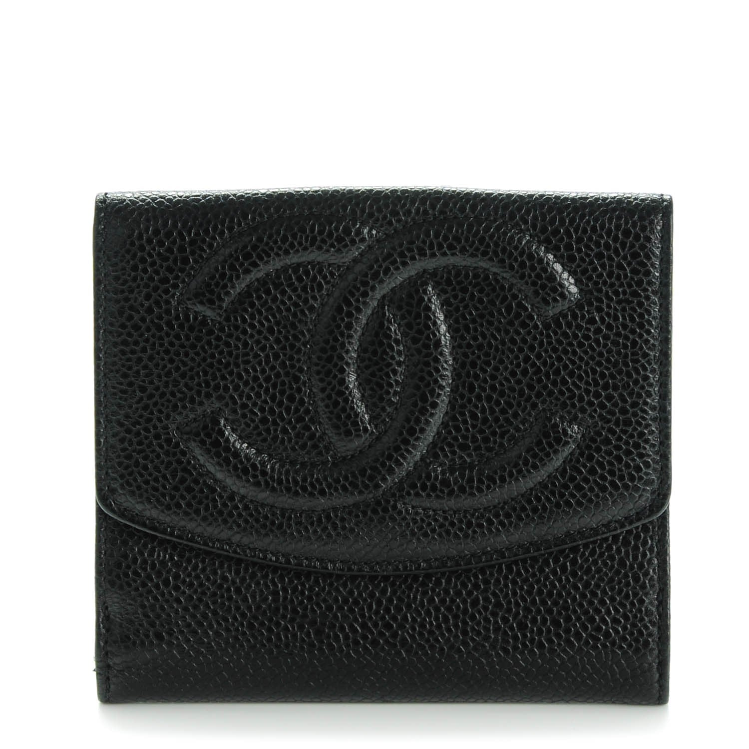 Chanel Caviar Timeless CC Compact French Wallet Black 1 of 8