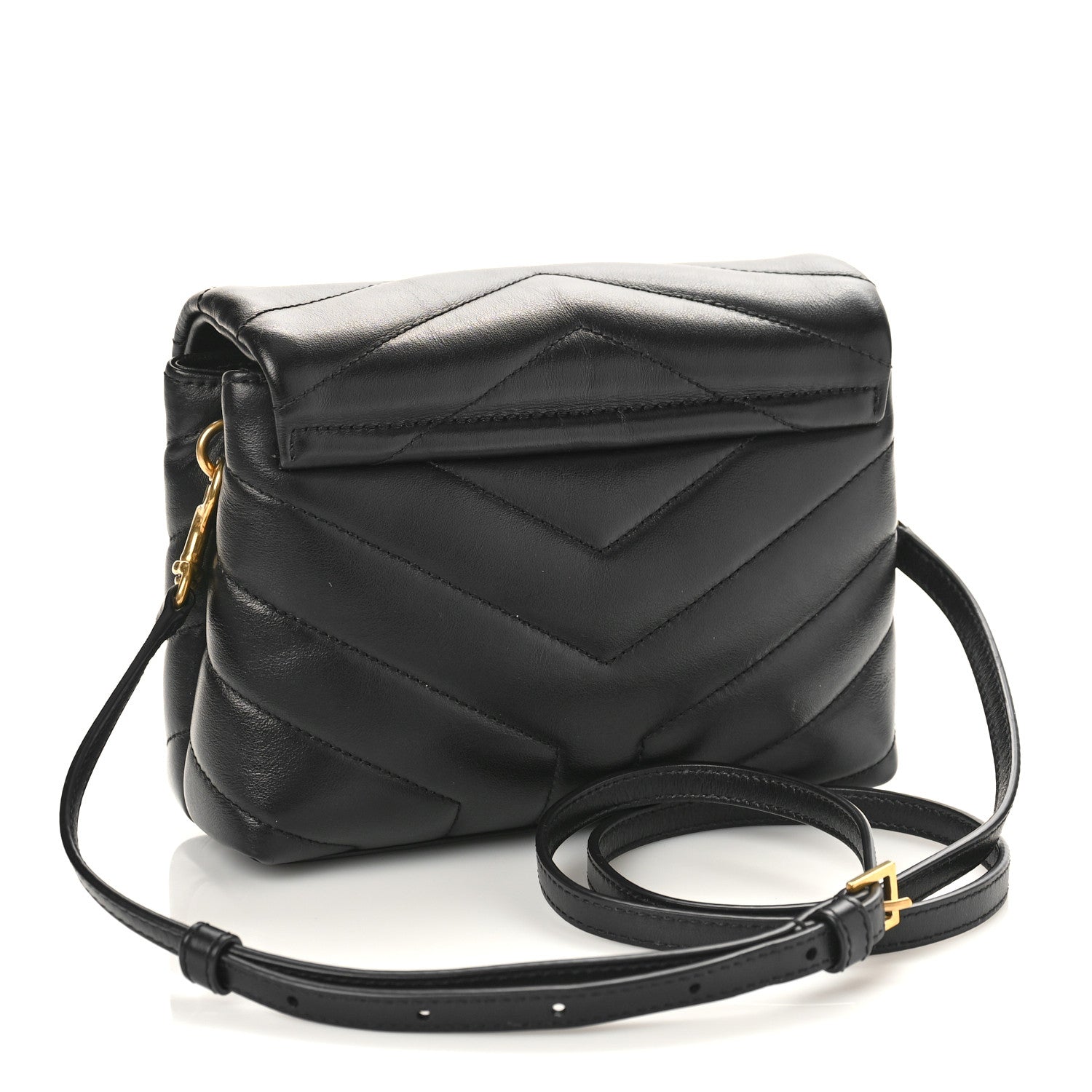 Saint Laurent Calfskin Y Quilted Monogram Toy Loulou Crossbody Bag Black 3 of 8