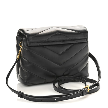 Saint Laurent Calfskin Y Quilted Monogram Toy Loulou Crossbody Bag Black 3 of 8